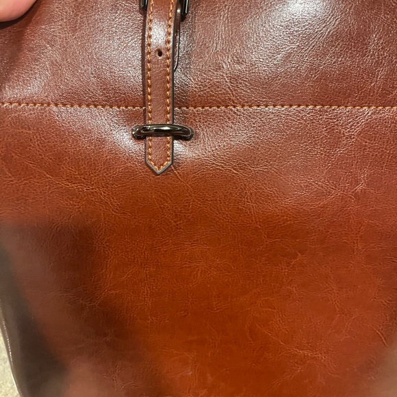 Genuine Leather Tote Bag in Brown - Women’s Everyday Shoulder Bag - Picture 3 of 12